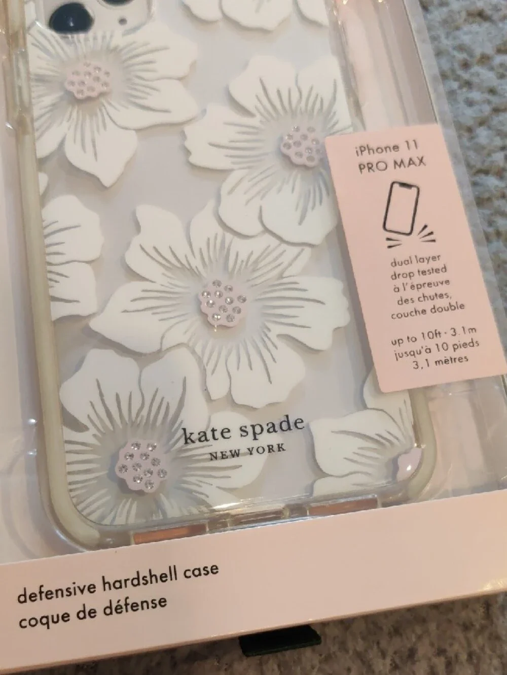 Kate Spade White Floral iPhone 11 Pro Max Defensive Hardshell Case